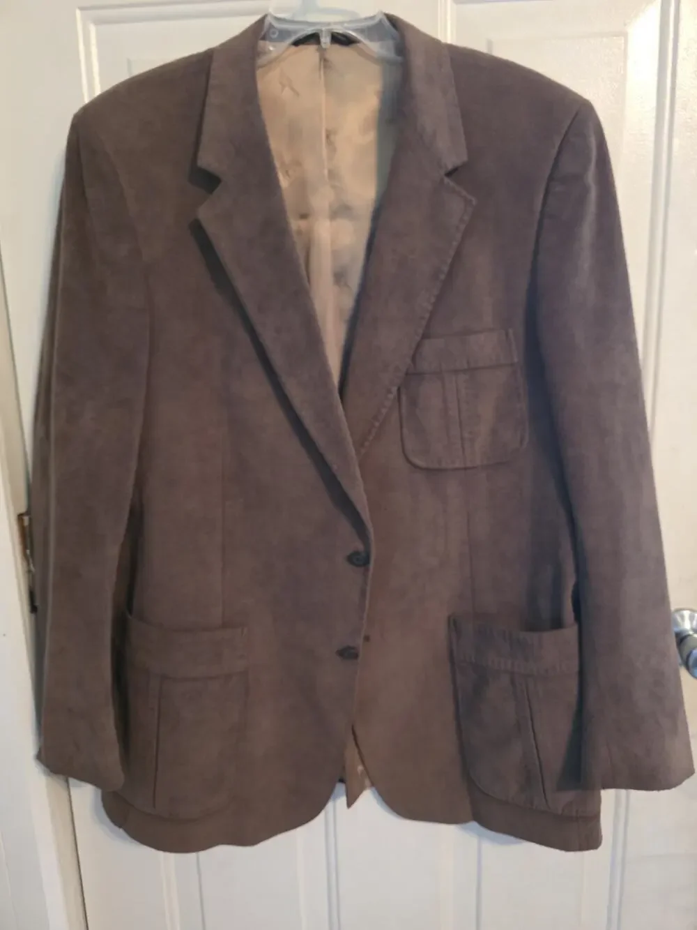 Kingsridge Imperial Vintage Sports Coat Men’s Brown Faux Suede Top Stitched READ